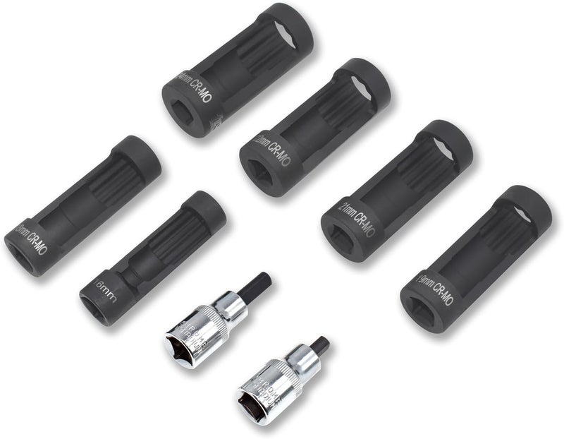 Yuesstloo Suspension Strut Socket Tool, Strut Nut Socket 16mm 18mm 19mm 21mm 22mm 24mm with 12 Point 1/2" Drive, Suspension Spreader Set 8pc Shock Absorber Tool - Image 5